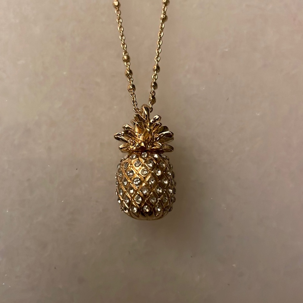 Banana Republic rhinestone and gold pineapple necklace